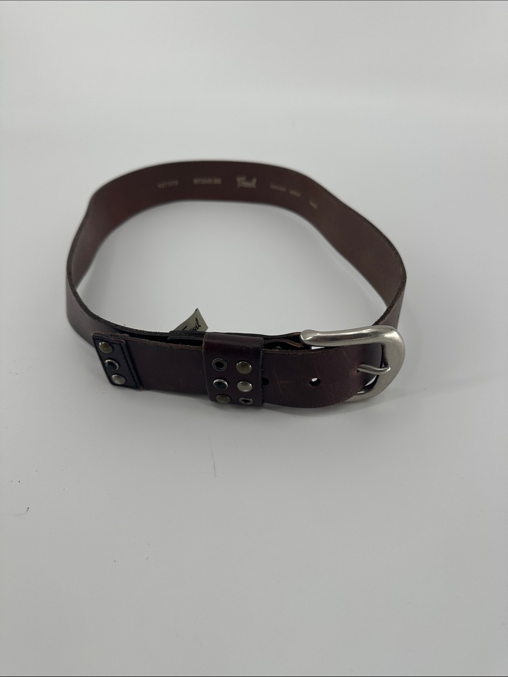 Fossil Women's Dark Brown Leather Belt with Stud Detail